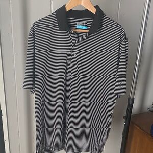PGA Tour Men's Golf Polo with Black and White Stripes Izod